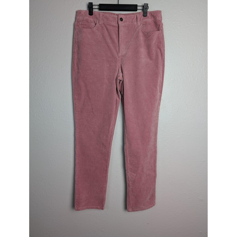 Brooks Brothers Red Fleece Pants Womens 10 Pink Corduroy‎ Ankle Slim Pockets Zip